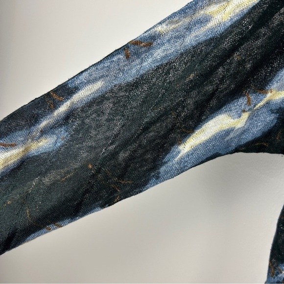 Nic + Zoe Linen Blend Ombre Long Sleeve Boat Neck Top Medium Blue - Picture 8 of 15